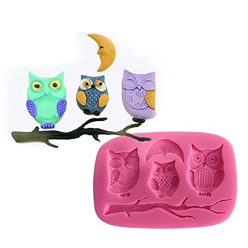 Cestony Owl And Moon Silicone Molds For Diy Cake Fondant Biscuit Cookies Soap Sugar Pudding Chocolate Hard Candies Dessert Candle Decor #TOP2