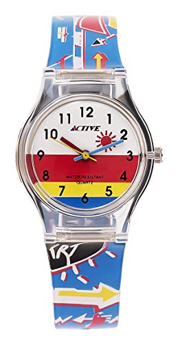 Montre fille analogique Active ACT-002 cadran multicolore et bracelet plastique