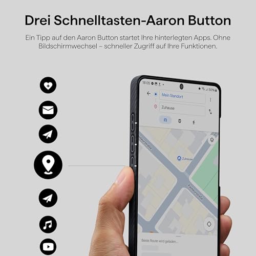 pitaka Ultradünne Hülle für Galaxy S26 Plus aus Aramidfaser Schwarz/Grau – Ansicht 4