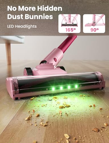 Image of Dzaki Cordless Stick Vacuum Cleaner, 50KPa Brushless Motor Vacuum with Anti-Tangle, LED Display, 55-Min Runtime & Detachable Battery for Pet Hair, Carpet & Hardwood Floors