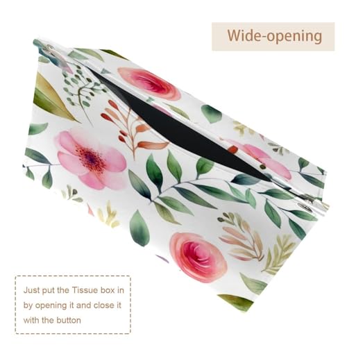 Housse de boîte à mouchoirs rose fleurie pour support décoratif de salle de bain - 6