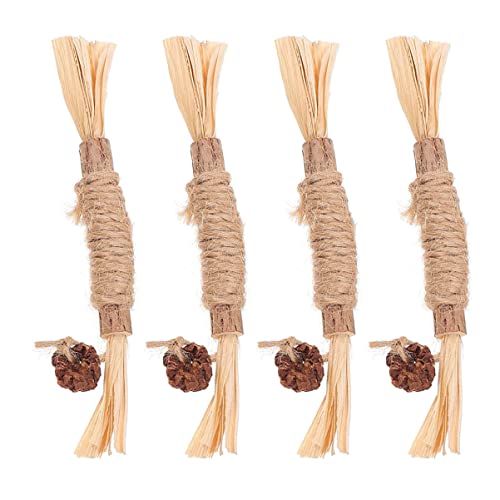 Ipetboom 4個入り猫用噛み棒 丈夫なチューおもちゃ 子猫の歯固め用臼歯スティック ペット用品 耐咬設計