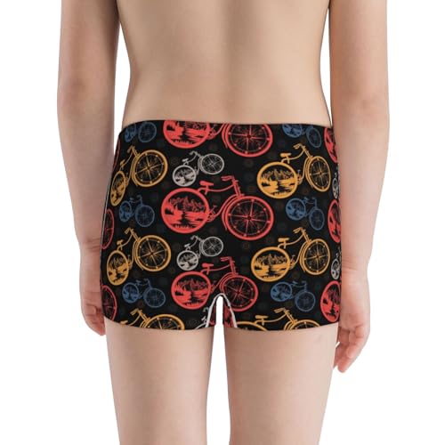 Boys' Cotton Boxer Brief Soft Underwear-Compass And Mountains In Bicycle Wheels3