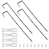 INCREWAY Over-The-Door Mirror Hanger, 2 Set Adjustable Door Mirror Hanger Set Protective Linin Over The Door Mirror Hooks Mirror Brackets Set 1.7'' Door Depth，Black