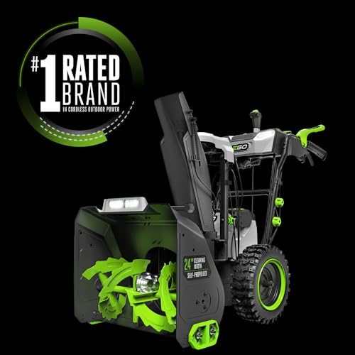 Image of EGO Power+ 24 inch Electric Snow Blower, Cordless Self-Propelled 2-Stage XP, Includes (2) 56 V 10.0Ah Batteries and Dual Port Charger - SNT2416