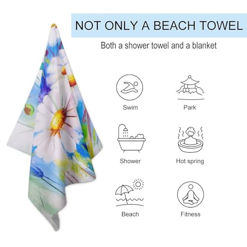 Serviette de plage Chamomile : séchage rapide pour rando et natation - 4