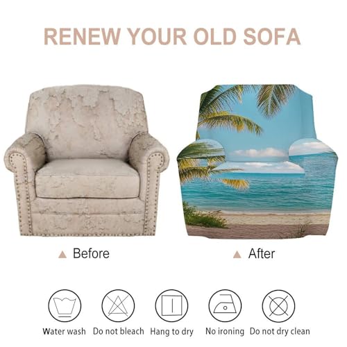 Housse de canapé extensible imprimée pour protéger un fauteuil usé - 4
