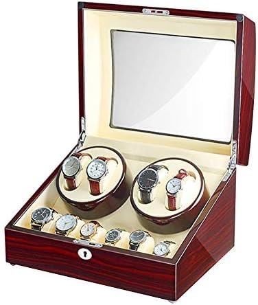 Mechanical Watch Shaker Watch Winder Box for 4 Automatic Watch + 6 Storage Wooden Piano Finish Quiet Motor for Man Women Watches Large