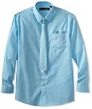 American Exchange Big Boys' Dress Shirt with Tie and Pocket Square, Turquoise, 8