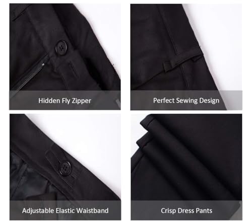 Boys Dress Pants Formal Flat Front Children School Uniform Pants for Boy4