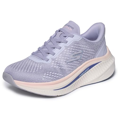 Skechers Women's Max Cushioning Arch Fit Roslyn Sneaker, Lavender, 10