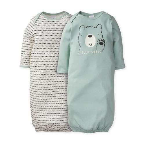 Image of Gerber Baby Girls 4-Pack Sleeper Gown - Soft Cotton Newborn Nightgowns, Elastic Hem Sleepwear Set for Infant Girls