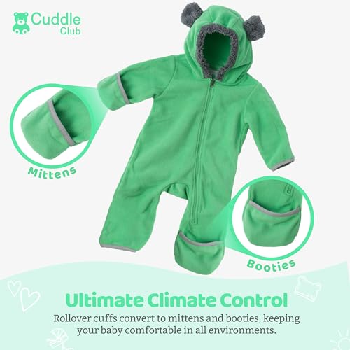 image for Cuddle Club Fleece Baby Bunting Bodysuit – Infant One Piece Kids Hoo
