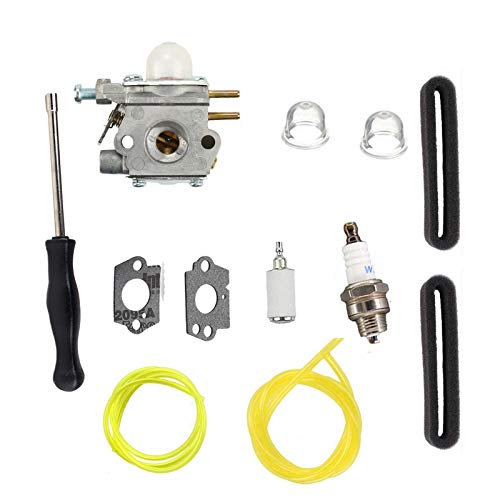 Shnile Pack of Carburetor with Gasket and Primer Bulb Fuel Line Compatible with 751-14840 951-14840 MTD BL110 BL160 BL425 M2500 M2510 RM2510 RM2520 RM2560 RM2599 Trimmer