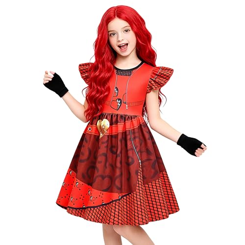 Girls Red Princess Dress Dresses Fancy Party Outfits Birthday Playwear