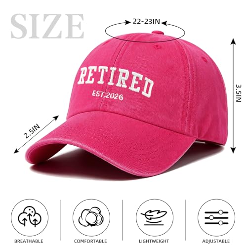 Image of Retirement Gifts for Men Women 2026, Embroidered Baseball Cap, Adjustable Cotton Retired Hat for Coworker Dad Friend
