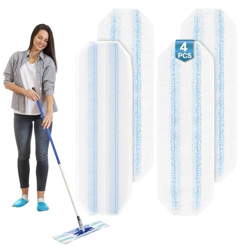 Vasmeiy 4 Piezas Recambio mopa Repuesto para Vileda H2Pro & 0-CedarH2pro, Almohadillas de Fregona Lavables y Reutilizables, Almohadilla de Microfibra para Todo el Suelo, eliminación rápida de Manchas
