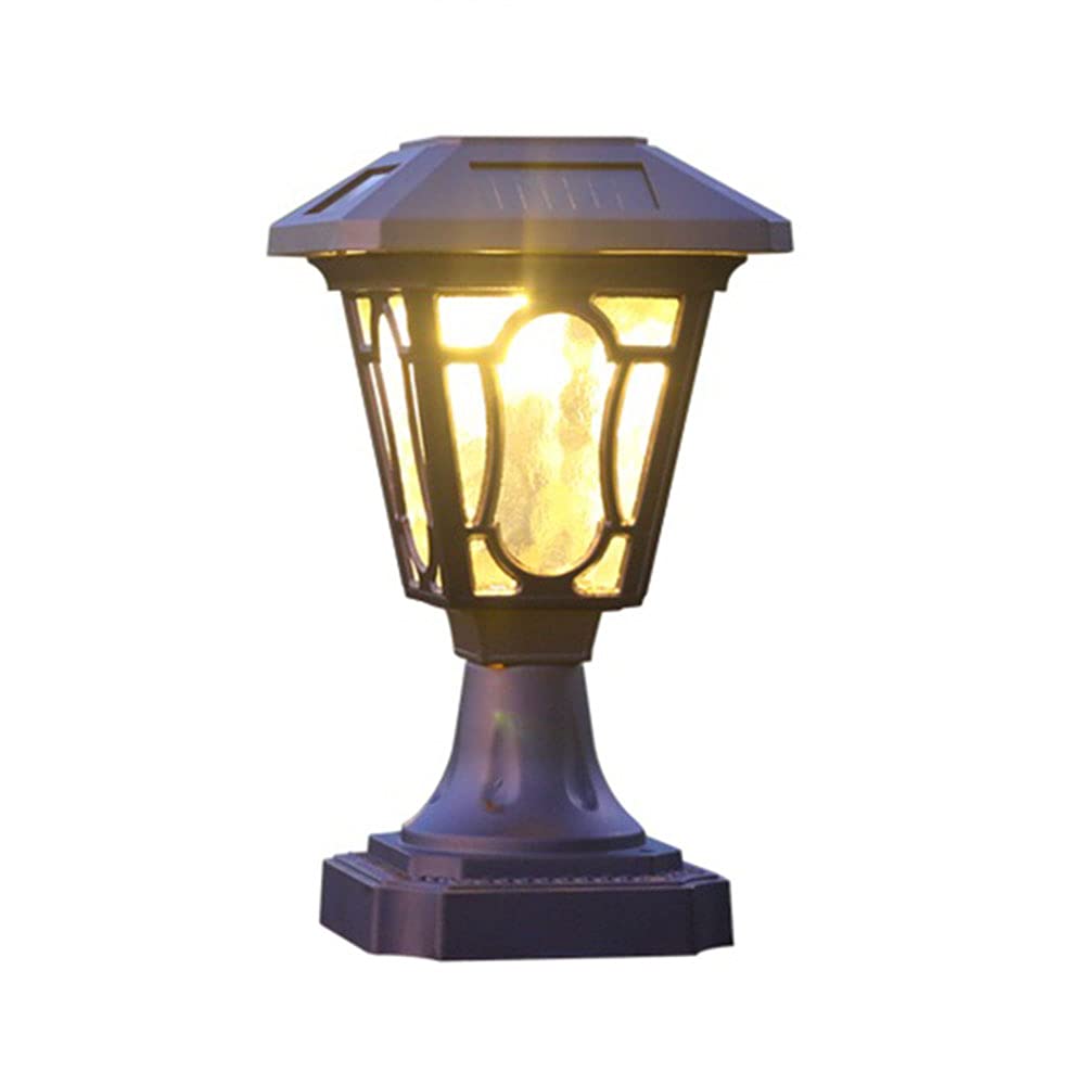 RCIDOS 1-pak Solarne Lampy Kolumnowe LED Szklane Oprawy Oświetleniowe IP54 Wodoodporna Aluminiowa Osłona Słupka Ogrodzeniowego Zewnętrzne Lampy Ogrodowe Na Patio Oświetlenie Ścieżki