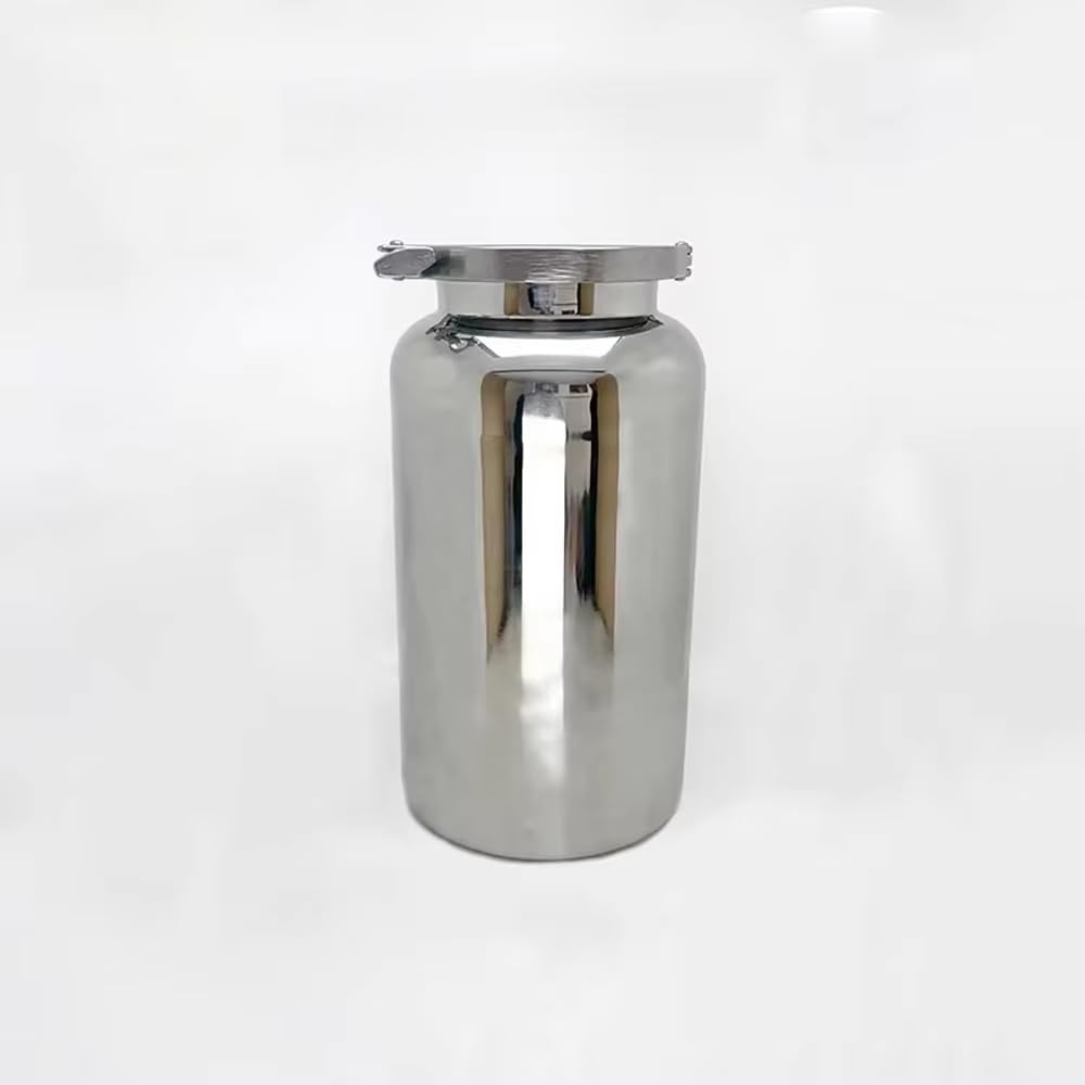 2L Clamp Type Sanitary Storage Tank, 304 Stainless Steel Airtight Sealed Container, Food Grade Liquid Holding Tank for Lab & Brewery