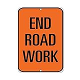 Metal Sign Great Aluminum Tin Sign End Road Work Traffic Sign 8 X 12 Inch