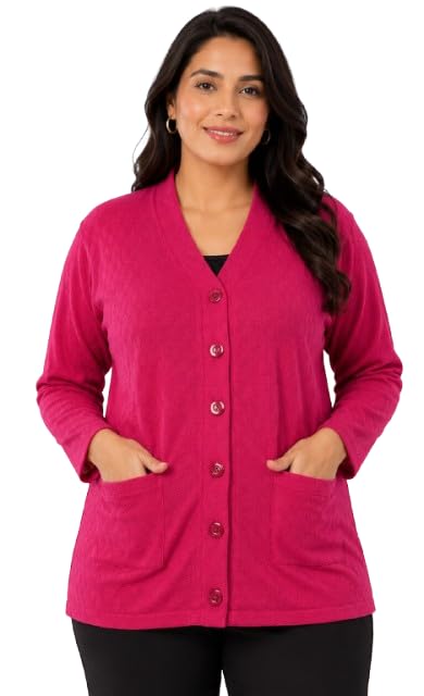 urban rock Women's V-Neck Classic Knit Cardigan Sweater Long Sleeve Button Front Warm Winter Sweater-picture-24
