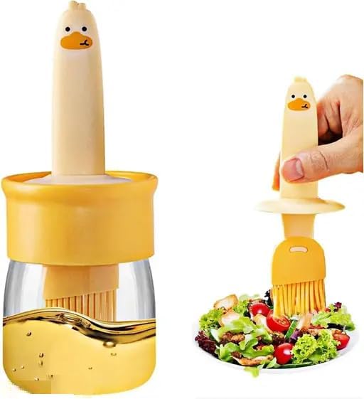 Oil Bottle with Silicone Brush for Cooking Kitchen