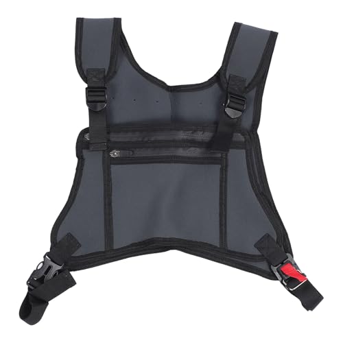 Paquete de Pecho Deportivo, Chaleco de Pecho, Bolsa de Pecho Portátil Resistente Al Agua Ajustable para Teléfono Móvil para Hombres, Escalada, Correr, Fitness (Gris Oscuro)