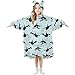 JHKKU Killer Whales Orca Wearable Blankets for Kids, Super Soft Warm Cozy Oversized Blanket Hoodie, Unique Gifts Boys Girls Teens with Giant Pocket