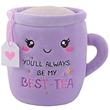 SEAOPOP Best Friend Plush Toys: Cute Best-Tea Cup Stuffed Animal, Purple Bestfriend Tea Mug Plushie Toy, Bestie Birthday Gifts for Woman Sisters Girls Thanksgiving Friendship Gift (7 Inch)