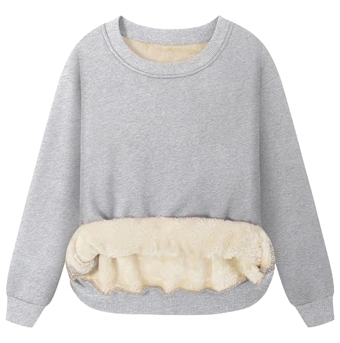 [CINNFT] スウェットシャツ レディース トレーナー 裏起毛 暖かい もこもこ スウェット トップス 秋冬 ランニング スポーツ 大きいサイズ ゆったり 部屋着 ライトグレー Mのサムネイル