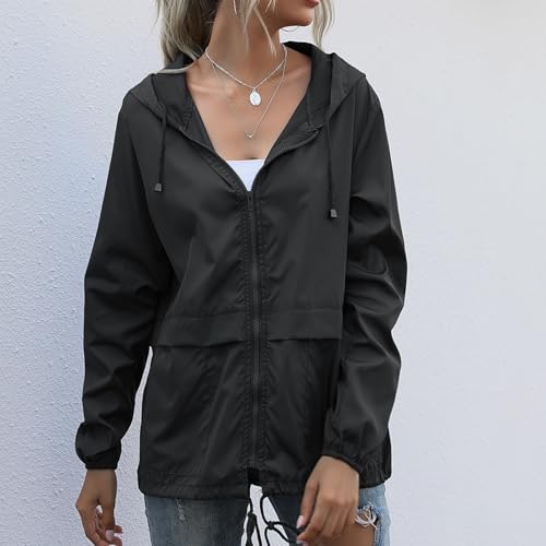 Lightweight Waterproof Rain Jacket for Women – Adjustable Black Trench Coat with Hood for Hiking and Outdoor Adventures - Image 5
