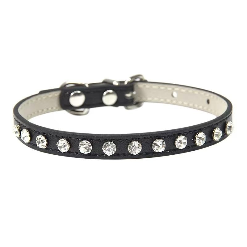 Colliers mignons for chats anti-irritation en PU doux et diamant brillant