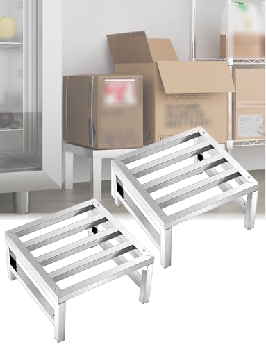 Lot de 2 supports amovibles robustes en aluminium et acier - 15/25 cm de hauteur - Idéal pour les entrepôts, le commerce de détail, le stockage industriel - Solution peu encombrante de 30 x 30 cm