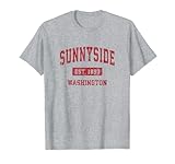 Photo Gallery sunnyside washington wa - design sportivo vintage, colore: rosso maglietta Photo Gallery sunnyside washington wa - design sportivo vintage, colore: rosso maglietta