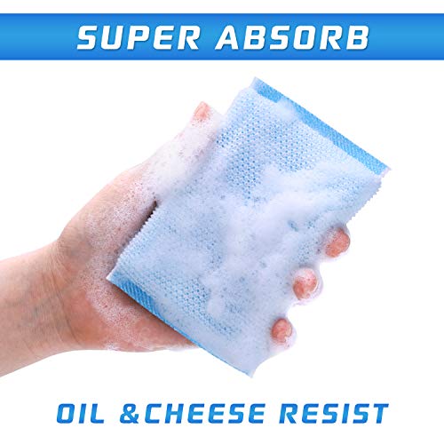 Nylon Cleaning Scrub Pad 12 Pack,Long-Lasting and Reusable Dishwashing Sponge,All-Purpose Scouring Pads Sponge for Kitchen,Bathroom