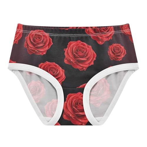 Cotton Toddlers Underwear Floral Red Roses Black Panties for Girl Animal Underpants Briefs 2t