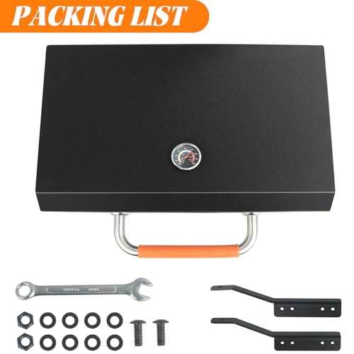 Hinged Lid for Blackstone 28 inch Griddle, Hood Hard Cover Hinged Lid with Thermometer for Blackstone 28 Grill Griddle Lid 1517 1853 1605 1856 Replacement Parts Tabletop Accessories