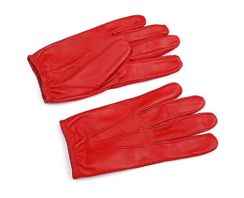 Tactical Police low cut Patrol duty search Leather Driving Gloves (X-Large, Red)