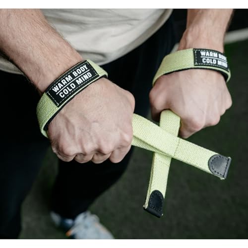 Image of WARM BODY COLD MIND V2 Lifting Wrist Straps for Weightlifting - Hand Straps for Powerlifting, Weight Lifting, Bodybuilding Functional /Cross Training, Deadlift Gym Bar, Cotton