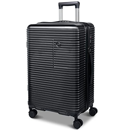JZRSuitcase Funda protectora de equipaje de PVC transparente grueso impermeable antiarañazos para maletas de viaje de 20, 24, 28, 30 pulgadas, Negro, 71,12 cm