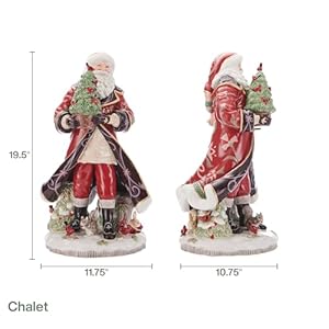 Fitz and Floyd Chalet Santa Ceramic Figurine, 19.5 Inch Fitz and Floyd Chalet Santa Ceramic Figurine 195 Inch