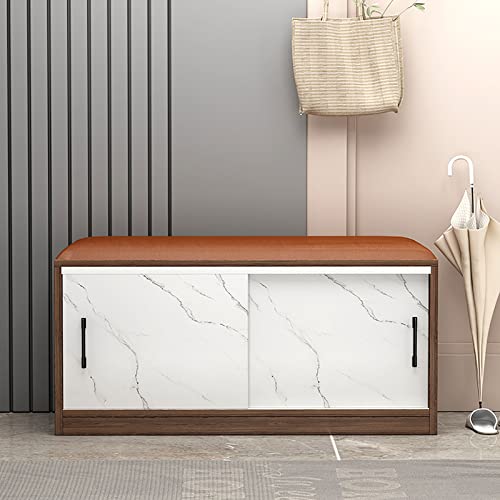 Banc d'entrée à chaussures en bois pour optimiser le rangement des petits espaces