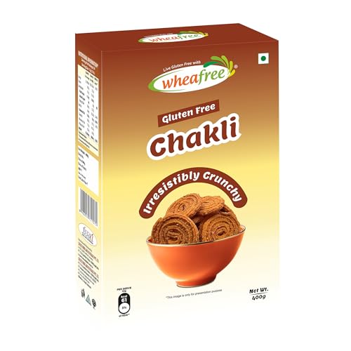 Image of Wheafree Gluten Free Chakli (Murukku) (Pack of 2 x 400 g) | Lactose Free | Delicious, Ready to Eat | Tasty Crispy and Crunchy Savory| Best Snacks for Tea /Coffee