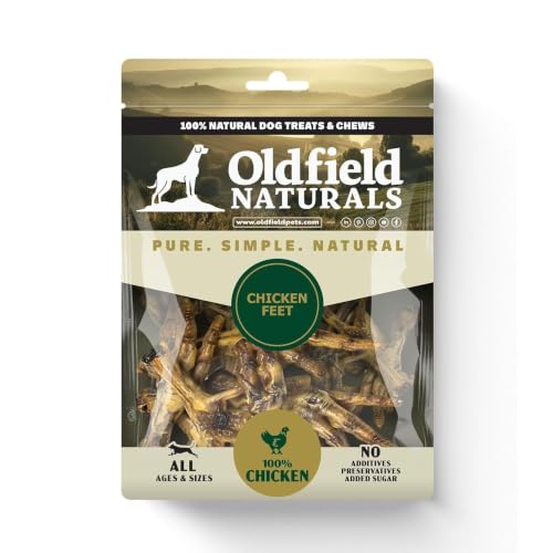 Oldfield Naturals Chicken Feet Dog Treats Dehydrated Chicken Feet for Dogs Single Ingredient High Protein Chicken Chews Crunchy Natural Dog Snacks for Small Medium Large Dogs 10 Pcs (Pack of 1)