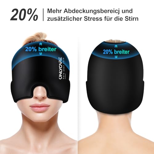 Image of ONLYCARE Migraine Relief Cap, Soothing Headache Hat, Upgraded Odorless Gel Ice Head Wrap, Hot and Cold Therapy, Headache Ice Pack for Tension and Stress(Slight-Pink)