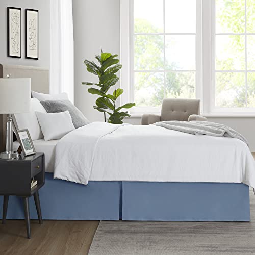 Image of Nestl Blue Heaven Bed Skirt Cal King Size - Cal King Bed Skirt 14 Inch Drop - Brushed Microfiber Bed Skirts - Hotel Quality Pleated Bed Skirt - Shrinkage & Fade Resistant