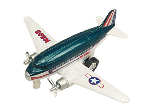 IndusBay Mini Diecast Alloy Metal Vintage Airplane Model Twin Propeller Pull Back Cargo Pessenger Plane - Aeroplane Desk Toy for Kids Green