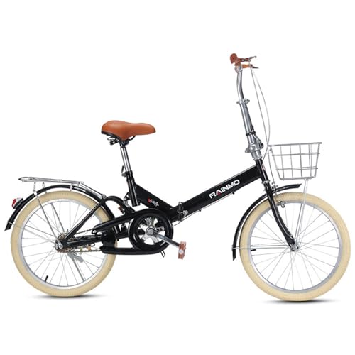 Bicicleta Plegable Ultraligera y Portátil de 22 Pulgadas para Adultos de Una Sola Velocidad con Amortiguación de Impactos para Niños y Niñas y Estudiantes E,22 Inches