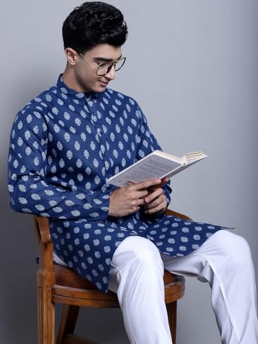 Image of Jompers Men's Cotton Floral printed kurta Pyjama Set.