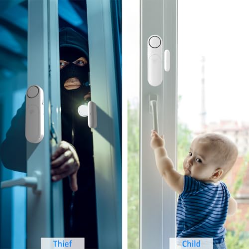 Metak 2 Pack Door Alarms When Opened For Kid Safety/Home Security, 120Db Wireless Window Sensor Alert With Remote, Pool Door Alarm, Sliding Front Door For Entry In House, Garage thumb #5